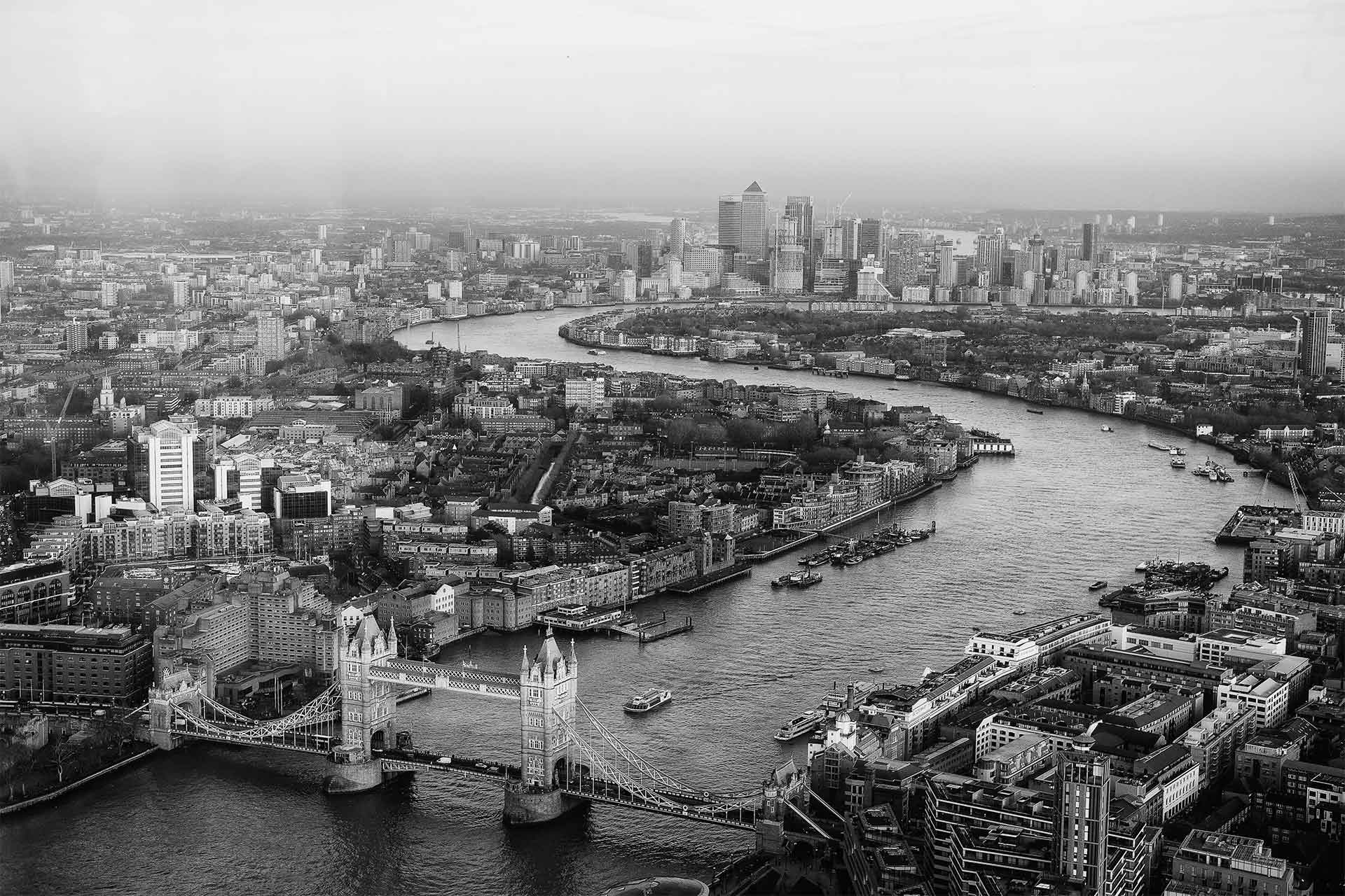 London from aerial view.